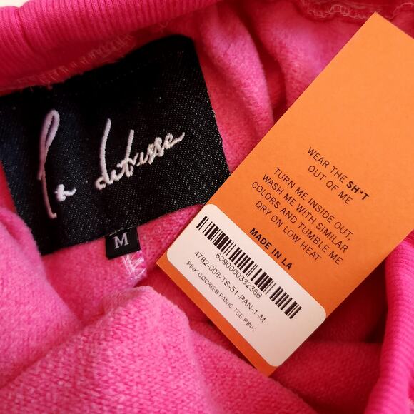 LA DETRESSE Pink Cookies athleisure sweatpants cropped joggers Size M NEW - Picture 4 of 7